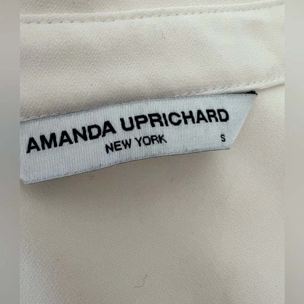 Amanda Uprichard cream collared button front sleeveless jumpsuit size small